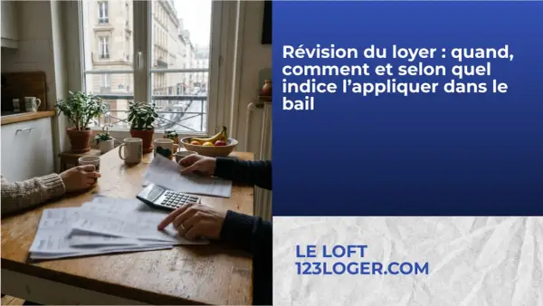 Deux personnes calculent une augmentation de loyer sur une table en bois, avec une calculatrice et des documents.